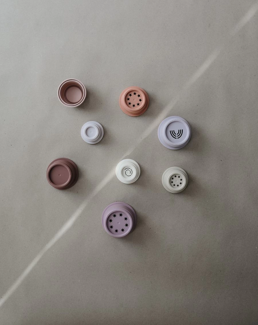 Mushie Stacking Cups Toy | Petal 5 Mushie Stacking Cups Toy | Petal - Image 3