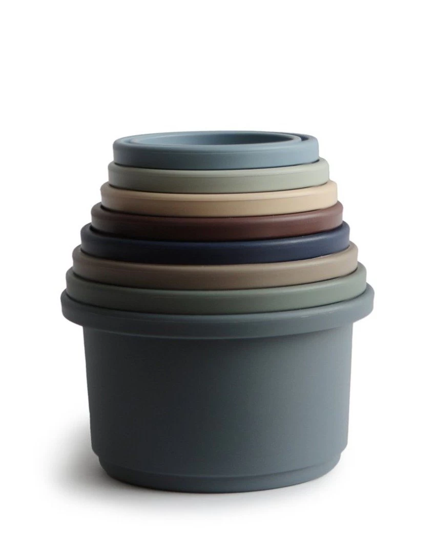 Mushie Stacking Cups Toy | Forest 4 Mushie Stacking Cups Toy | Forest - Image 2