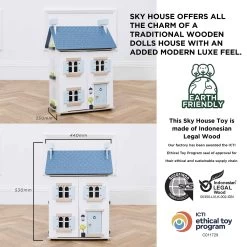 Sky Wooden Dolls House -Kids Toys Store H127 sky dolls house specifications