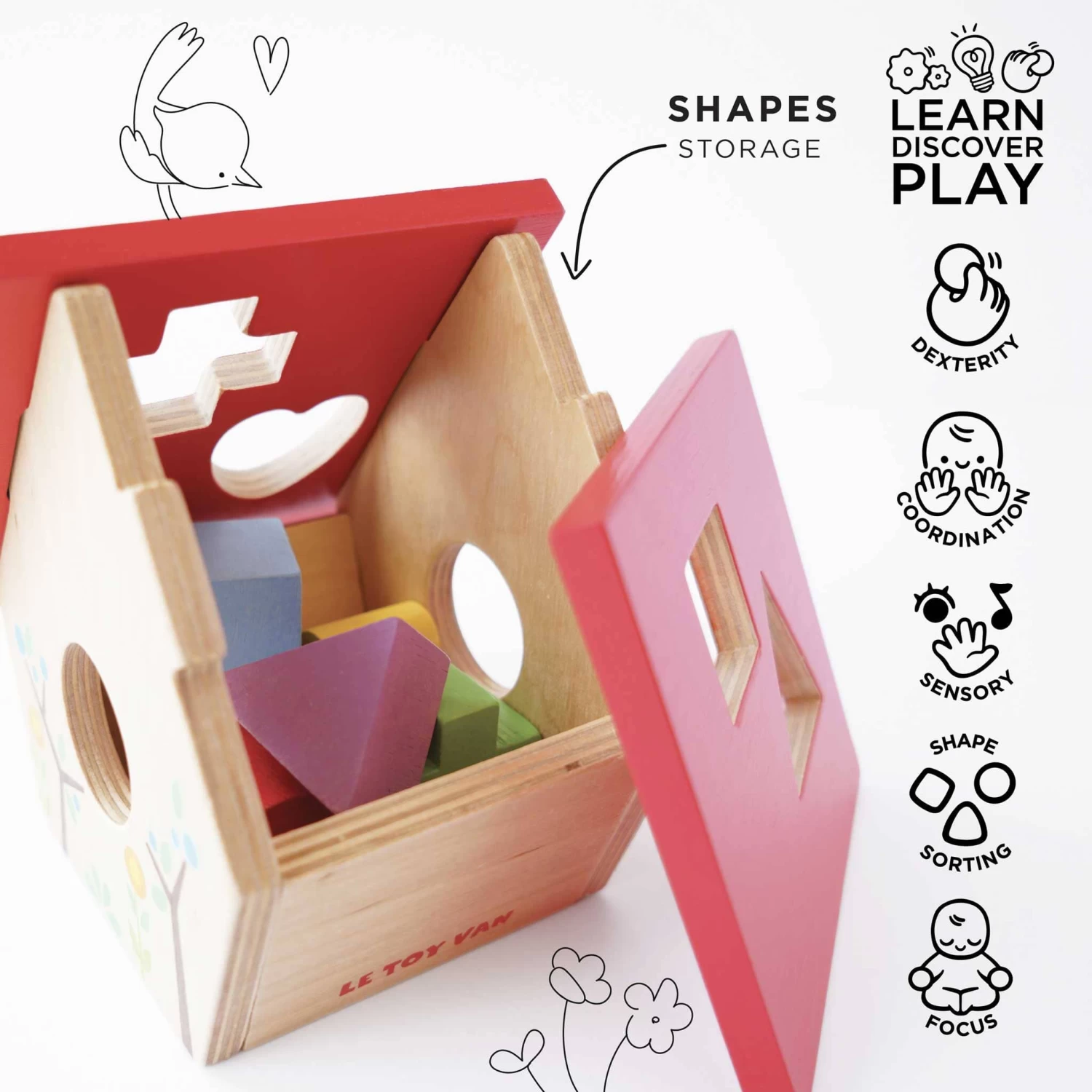 Woodland Bird House Shape Sorter 8 Woodland Bird House Shape Sorter - Image 6