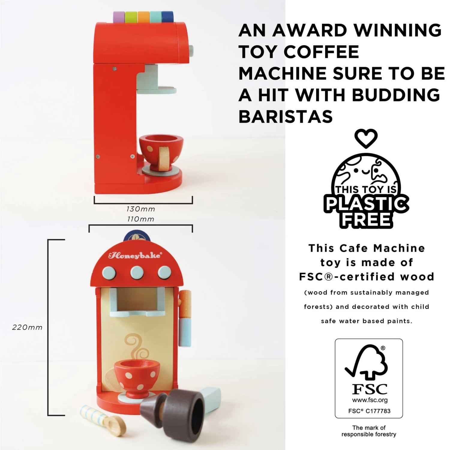 Wooden Toy Coffee Machine & Pods 6 Wooden Toy Coffee Machine & Pods - Image 4