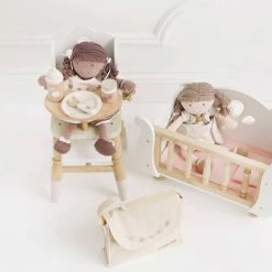 Dolls Wooden Cot -Kids Toys Store TV600 sleigh doll cot highchair and nursing set