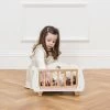 Dolls Wooden Cot -Kids Toys Store TV600 sleigh doll cot putting baby teddy to sleep