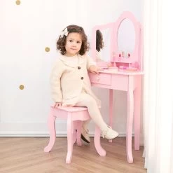 Alessandra Kids Corner Vanity Table & Stool | Pink 10 Alessandra Kids Corner Vanity Table & Stool | Pink -Kids Toys Store alessandrakidscornervanitytable stool pink 0
