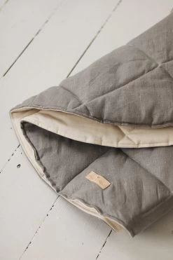 Beige Teepee And Grey Linen Round Mat Set -Kids Toys Store beige teepee and mat set 850332