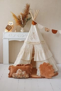 Boho Teepee Tent With Frills And Embroidery 20 Boho Teepee Tent With Frills And Embroidery -Kids Toys Store boho teepee tent with frills and embroidery 691382