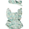 Checker Romper With Headband | Seafoam -Kids Toys Store checkerromperwithheadband seafoam 19