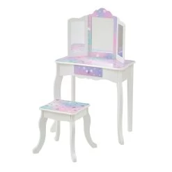 Fantasy Fields Gisele Starry Sky Kids Vanity Table & Stool | White -Kids Toys Store fantasyfieldsgiselestarryskykidsvanitytable stool white 3
