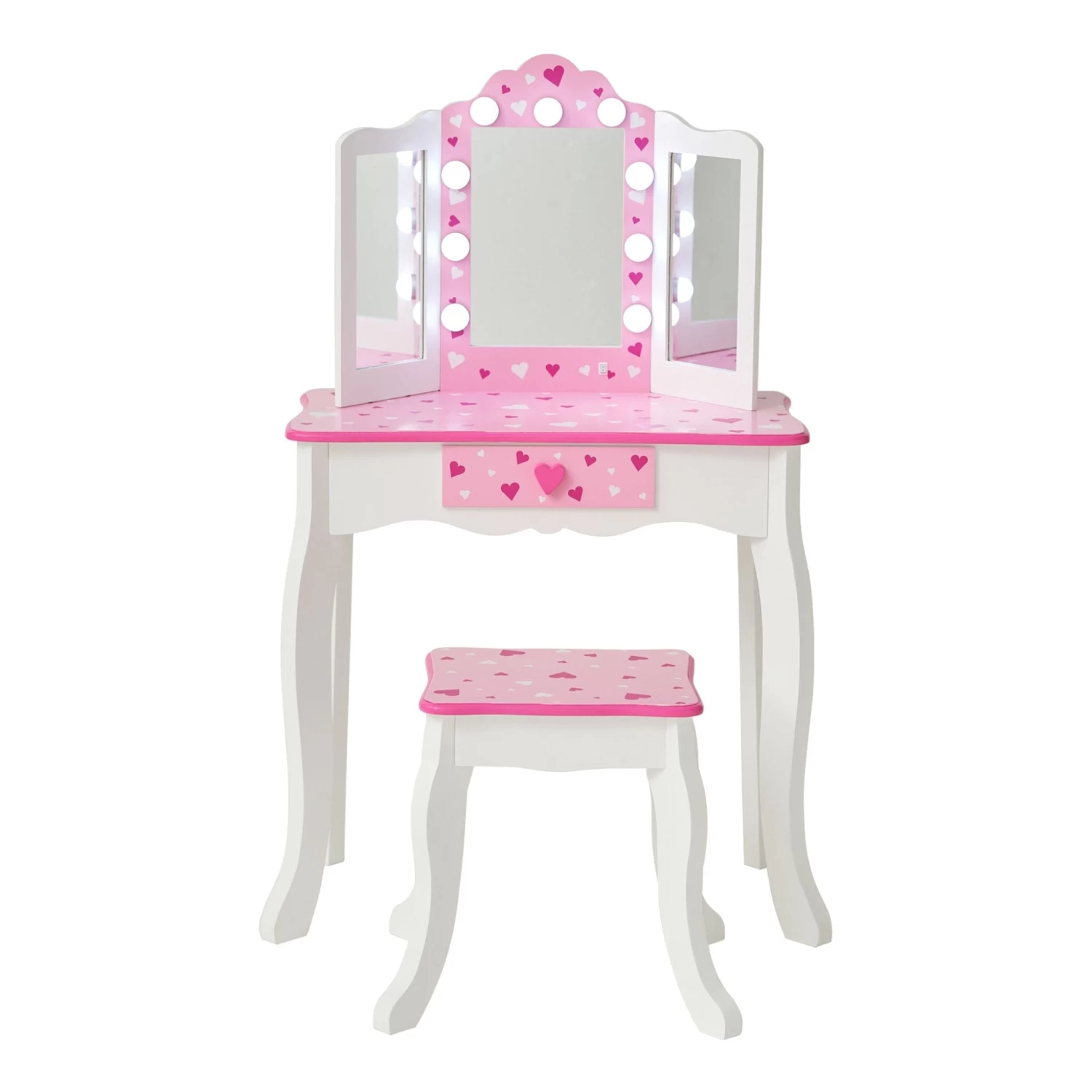 Fantasy Fields Gisele Sweethearts LED Vanity Table & Stool | White 4 Fantasy Fields Gisele Sweethearts LED Vanity Table & Stool | White - Image 2