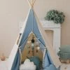 Jeans Teepee Tent With Pompoms -Kids Toys Store jeans teepee tent with pompoms 490273