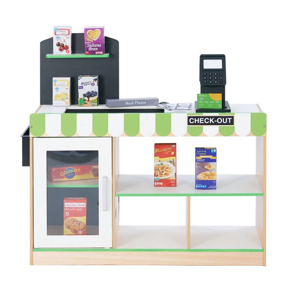 Cashier Austin Play Market Stand - Green / Wood 4 Cashier Austin Play Market Stand - Green / Wood - Image 2