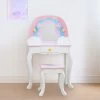 Little Dreamer Kids Vanity Table & Stool | White/Pink -Kids Toys Store littledreamerkidsvanitytable stool white pink 1