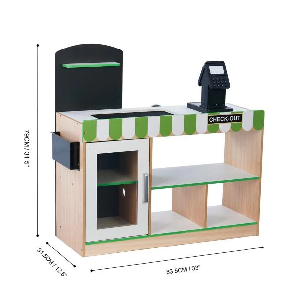 Cashier Austin Play Market Stand - Green / Wood 11 Cashier Austin Play Market Stand - Green / Wood - Image 9