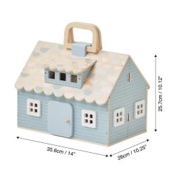 Olivia's Little World Quaint Portable Doll Cottage For 3.5" Dolls | Blue -Kids Toys Store olivia slittleworldquaintportabledollcottagefor3.5 dolls blue 3