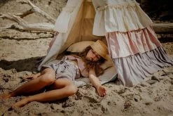 Powder Frills Teepee Tent With Frills And Powder Pink Shell Mat Set -Kids Toys Store powder frills teepee with frills and powder pink shell mat set 945751