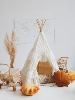 Shabby Chic Teepee Tent With Frills -Kids Toys Store shabby chic teepee tent with frills 829665
