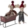 Maileg Sleigh, Mouse - Red