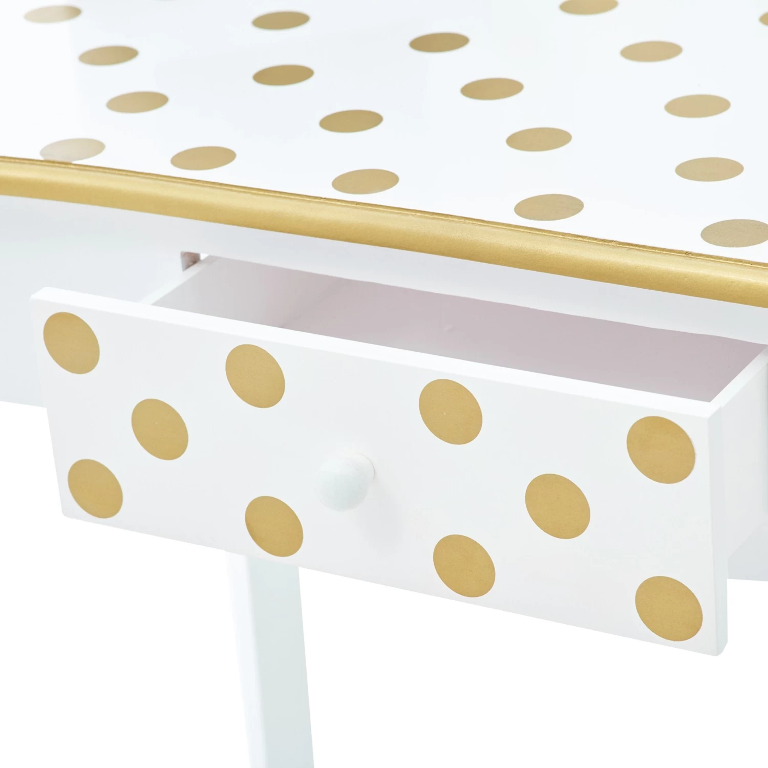 Fantasy Fields - Fashion Polka Dot Prints Gisele Play Vanity Set - White / Gold 6 Fantasy Fields - Fashion Polka Dot Prints Gisele Play Vanity Set - White / Gold - Image 4