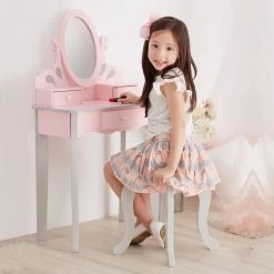Fantasy Fields - Little Princess Rapunzel Play Vanity Set - Pink / Grey -Kids Toys Store td 12851a 1