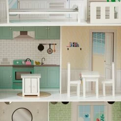 Wonderland Ariel 2-in-1 Dollhouse/Play Kitchen Set | Gray -Kids Toys Store wonderlandariel2 in 1dollhouse playkitchenset gray 0